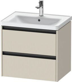 Duravit Waschtischunterschrank Ketho.2 in Tau matt mit 2 Schubladen, wandhängend, B/T: 63,4 x 45,5 cm - Bild 1