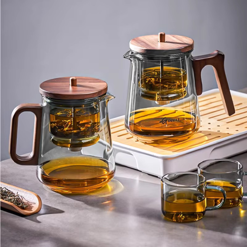 Gianxi Glas Teekanne mit Infuser im Kung Fu Lift-Stil, transparent, 840 ml - Bild 2