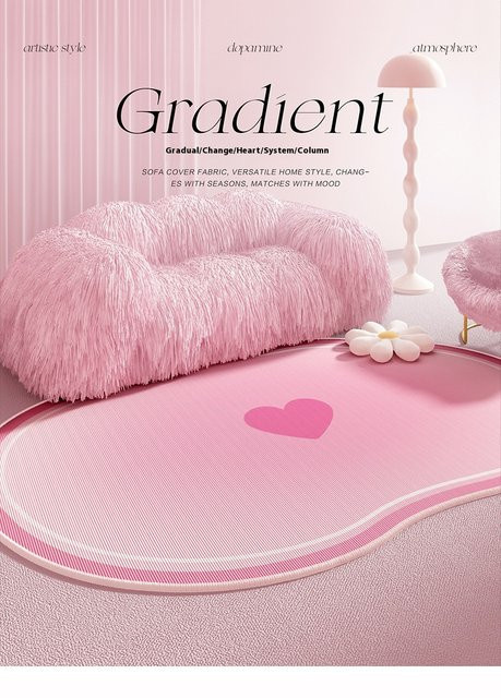 VIKAMA Teppich mit Rosa Farbverlauf aus Samt und Kristall für Wohnzimmer und Schlafzimmer - Bild 1