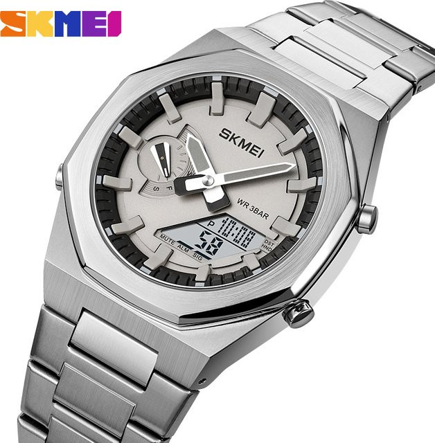 SKMEI Armbanduhr, Digitaluhr, Quarz, Edelstahl, Herren - Bild 1
