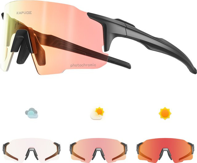 Kapvoe Sonnenbrille, Vollrand, rot, Herren, Kunststoff, Wrap - Bild 1