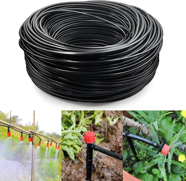 Schwarzer Tropfbewässerungsschlauch mit Inline-Tropfern für dein DIY-Gartenbewässerungssystem, Länge: 5 m - Bild 1