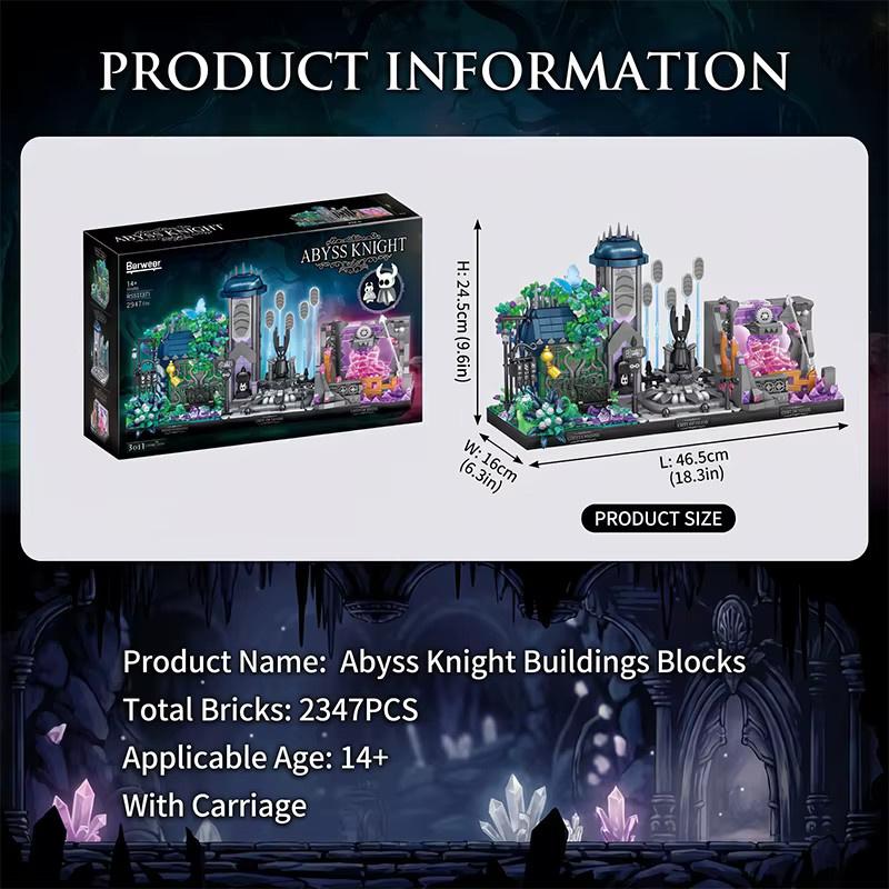 Hollow Knight Königinnen-Gärten Tränenstadt Kristallgipfel-Szene, Baustein-Bausatz, 2347 Teile, ab 14 Jahren - Bild 2