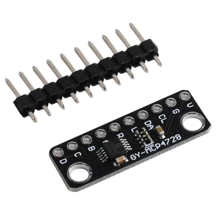 DIYmalls MCP4728 12-Bit DAC Modulplatine GY-MCP4728 Digital-Analog-Wandler Breakout-Sensor für Arduino in Schwarz - Bild 2