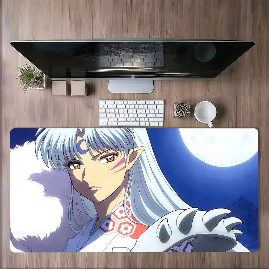 Großes Gaming-Mauspad Inuyasha Kikyo Yashahime Design, rutschfest mit Lockedge, mehrfarbig - Bild 2