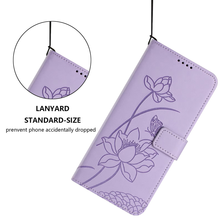 Blumen Leder Handyhülle im Buchdesign für Oppo Reno 14F 13 12 11 Pro 5G A3 A5 A60 A79 A78 A58 A38 A57 A17 A94 A74 5G Flip-Cover in Grün und Lila - Bild 2