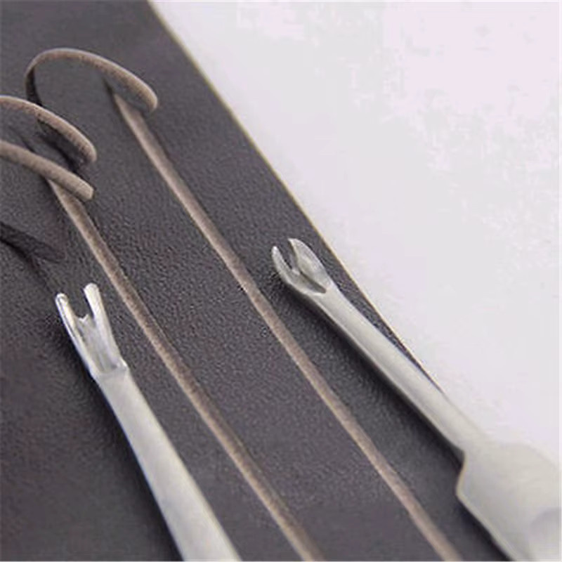 2er-Set Lederhandwerk Werkzeug Set mit U- und V-förmigen Kantenabschneidern und Skiving Edge Beveler in Silber - Bild 3