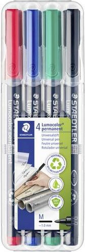 Staedtler Lumocolor permanent M DRY SAFE 317 Permanentmarker 4er-Set Multicolor - Bild 1