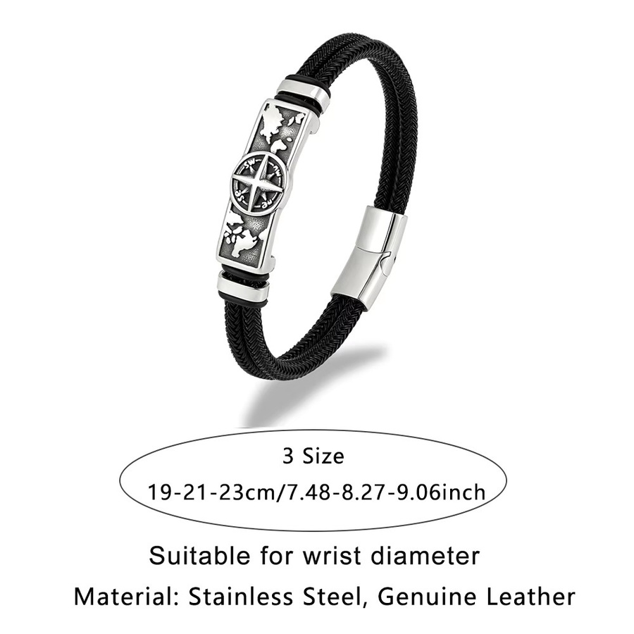 Armband Edelstahl, Silber, Herren, Wikinger-Amulett - Bild 3