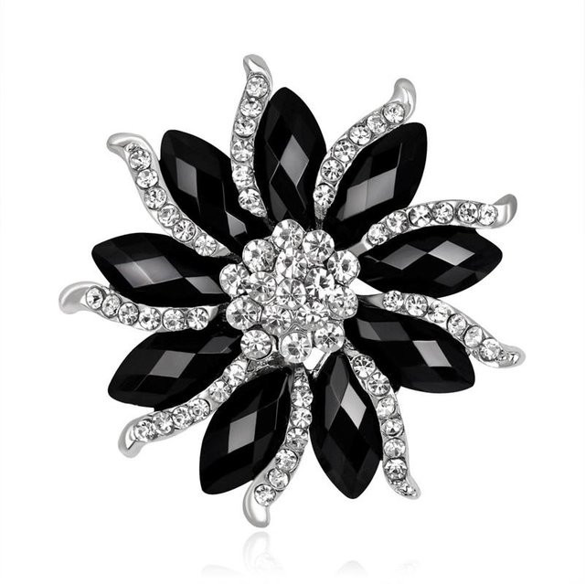 YIRAN Jewelry Brosche, Harz, schwarz, grau, Damen - Bild 1