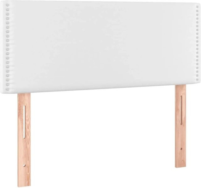 vidaXL LED Kopfteil in Weiß aus Kunstleder mit integrierter Beleuchtung und USB-Ladeport, B/H: 100 x 78/88 cm - Bild 1