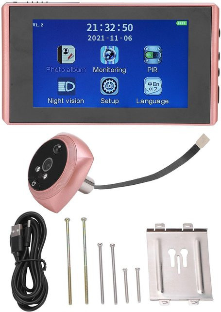 Neoglint Digitaler Türspion mit 4,3 Zoll Echtzeitansicht und hochauflösender Kamera in Pink - Bild 1