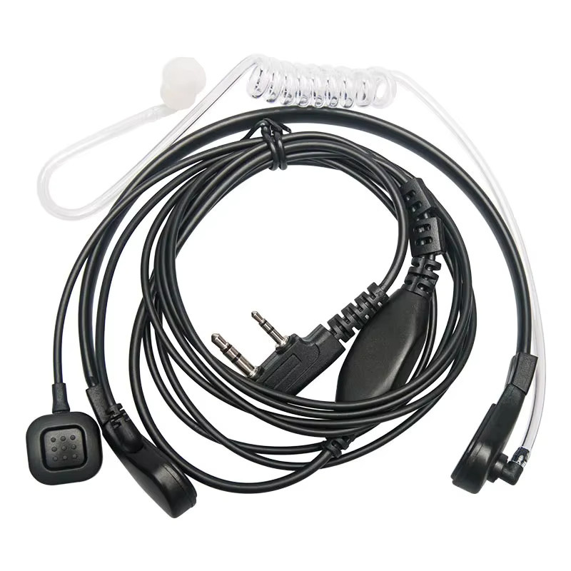 ABBREE Ausziehbarer Hals-Vibrations-Mikrofon-Ohrhörer mit Finger-PTT für Kenwood TYT Baofeng BF-888s UV-5R UV-82 Amateurfunk in Schwarz - Bild 2