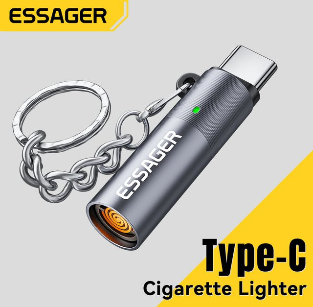 Essager USB-C Mini-Feuerzeug mit Wolframdraht in Grau - Bild 1