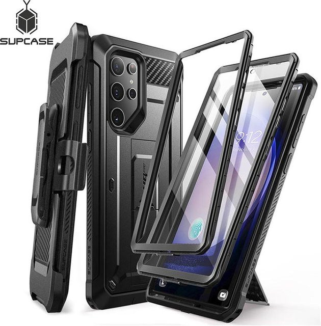 SUPCASE UB Pro Schutzhülle für Samsung Galaxy S24 Ultra in Grau mit integriertem Displayschutz und Gürtelclip - Bild 1