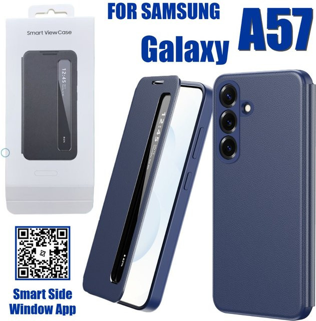 Smart Side Window Flip Ledertasche mit Box für Samsung Galaxy A57 A56 A55 A37 A36 A17 A16 A15 in Grün - Bild 1