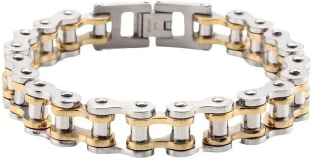 Armband Edelstahl, Weiß, Vintage, Unisex, 21,5 cm - Bild 1