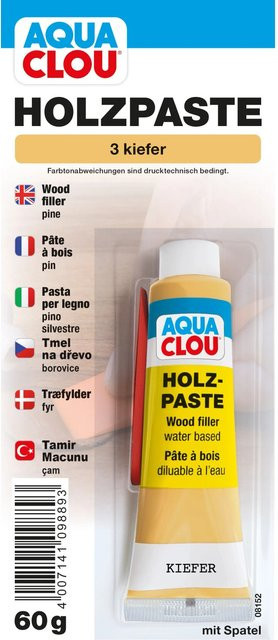 Clou Holzpaste Kiefer wasservererdünnbar, braun und gelb, 60 g - Bild 1