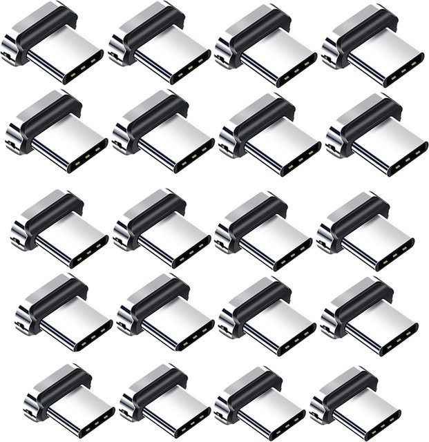 FONKEN Magnetische Ersatzstecker für Redmi Note 12 Turbo, USB-C und Micro USB Adapter in Silber - Bild 1