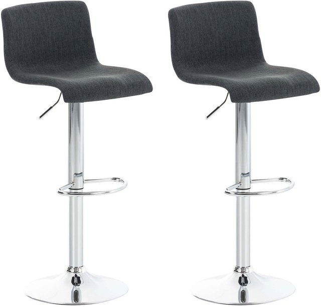 TPFLiving Barhocker Hope 1er Set mit Chromoptik Metallgestell und Stoffbezug in Dunkelgrau, Höhe: 110 cm, Breite: 39 cm, Tiefe: 36 cm - Bild 1