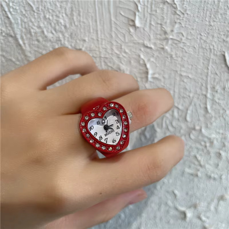 HUANQI Ring, rotes Herz, Zirkonia, Damen - Bild 2