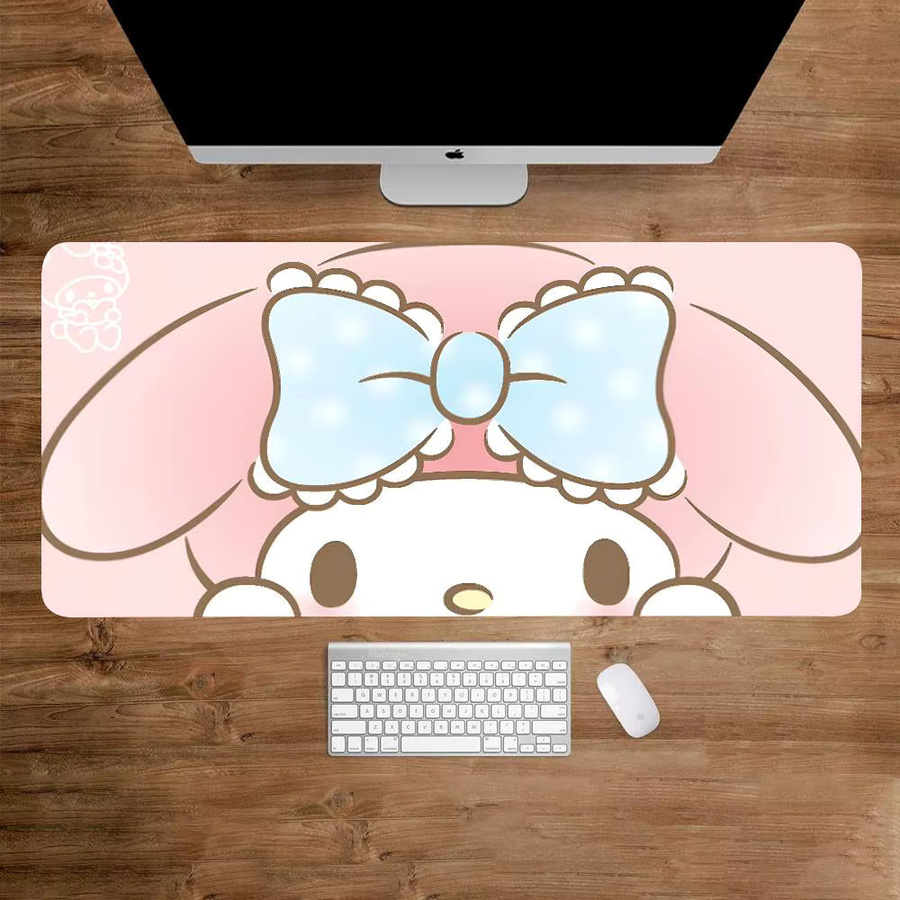 LockEdge My Melody Mauspad in Pink, große rutschfeste Schreibtischunterlage für Gaming und Tastatur - Bild 3