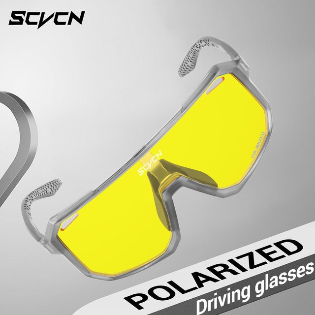SCVCN Sonnenbrille, polarisiert, gelb, Vollrand, Unisex, Kunststoff - Bild 1