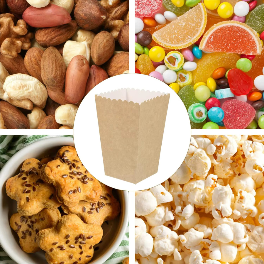 Braune Kraftpapier Popcorn-Boxen für Party und Hochzeit als Gastgeschenk-Beutel - Bild 3