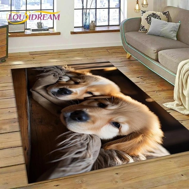 Karpetti Cartoon Hund Teppich für Wohnzimmer und Schlafzimmer, Mehrfarbig, B/B: 70 x 100 cm - Bild 1
