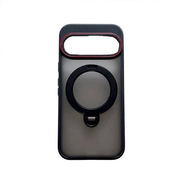 Magnetische transparente Handyhülle für Google Pixel 10 Pro XL mit 360 Grad drehbarem Ringständer in Grau - Bild 1