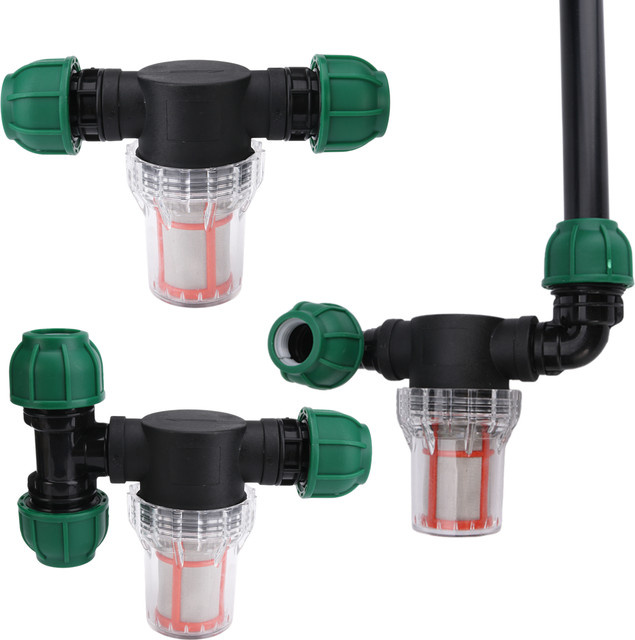 UP-CLOUD Schnellanschluss Filter für PE-Rohre zur Gartenbewässerung, Schwarz, Durchmesser: 32 mm - Bild 1