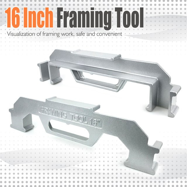 QDS Center Stud Layout Wand-Messwerkzeug zur präzisen Positionierung von Ständerabständen aus Aluminiumlegierung, Farbe: Silber - Bild 1