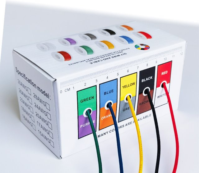 Beteno Silikon-Elektronikdraht aus verzinntem Kupfer, 16–30 AWG, Multicolour, 20 Meter pro Achse - Bild 1