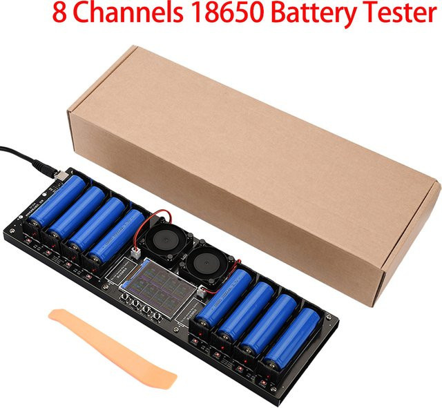 Voktta 18650 Lithium-Batterie-Kapazitätstester mit 2,4-Zoll-Farbbildschirm, digitaler Batterieleistungsdetektor mit DC-Anschluss, 5 V und 10 A, in Grün und Schwarz - Bild 1