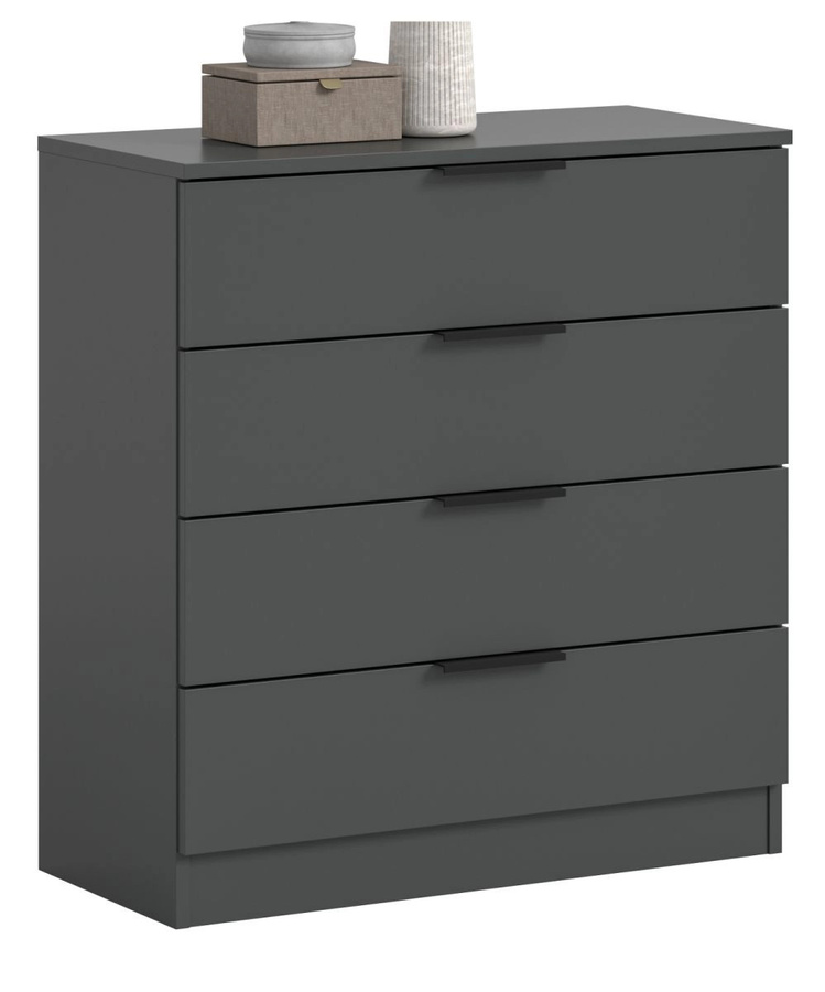 Kommode Swan in Grau, modern und matt, B/H: 40 x 80 cm - Bild 3
