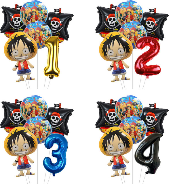 Bandai One Piece Anime Ballon Set mit Luffy und Nami für Kinder Geburtstagsdeko in Mehrfarbig - Bild 1