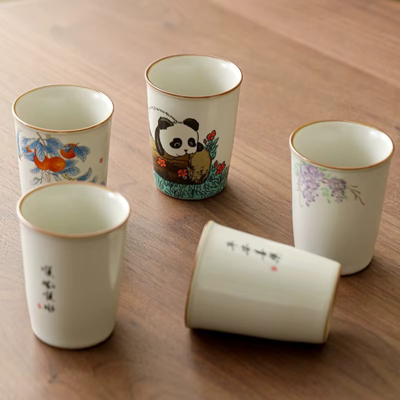 Ru Ofen Panda Keramiktasse in Weiß für Tee und Wasser - Bild 4