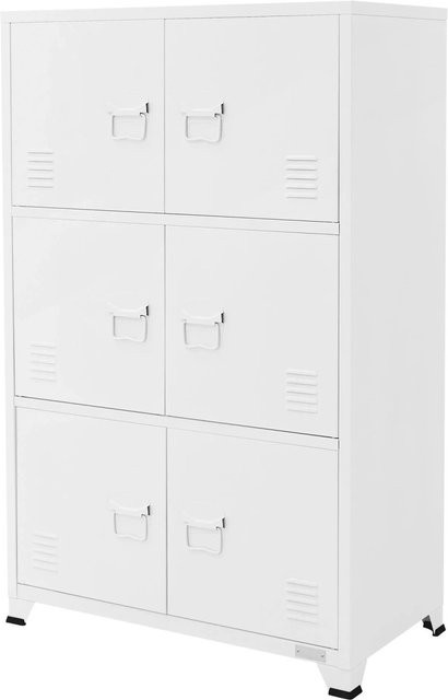 ML-Design Aktenschrank aus Stahl in Weiß, freistehend mit Schwenktüren, B/T/H: 75 x 40 x 120 cm - Bild 1