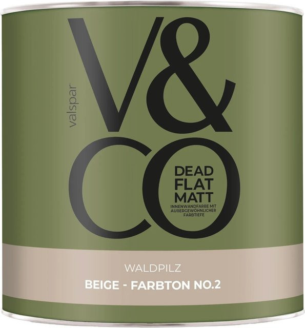 V&CO Premium-Innenfarbe Beige Farbton 2 Waldpilz, Dead Matt, 2,5 l - Bild 1