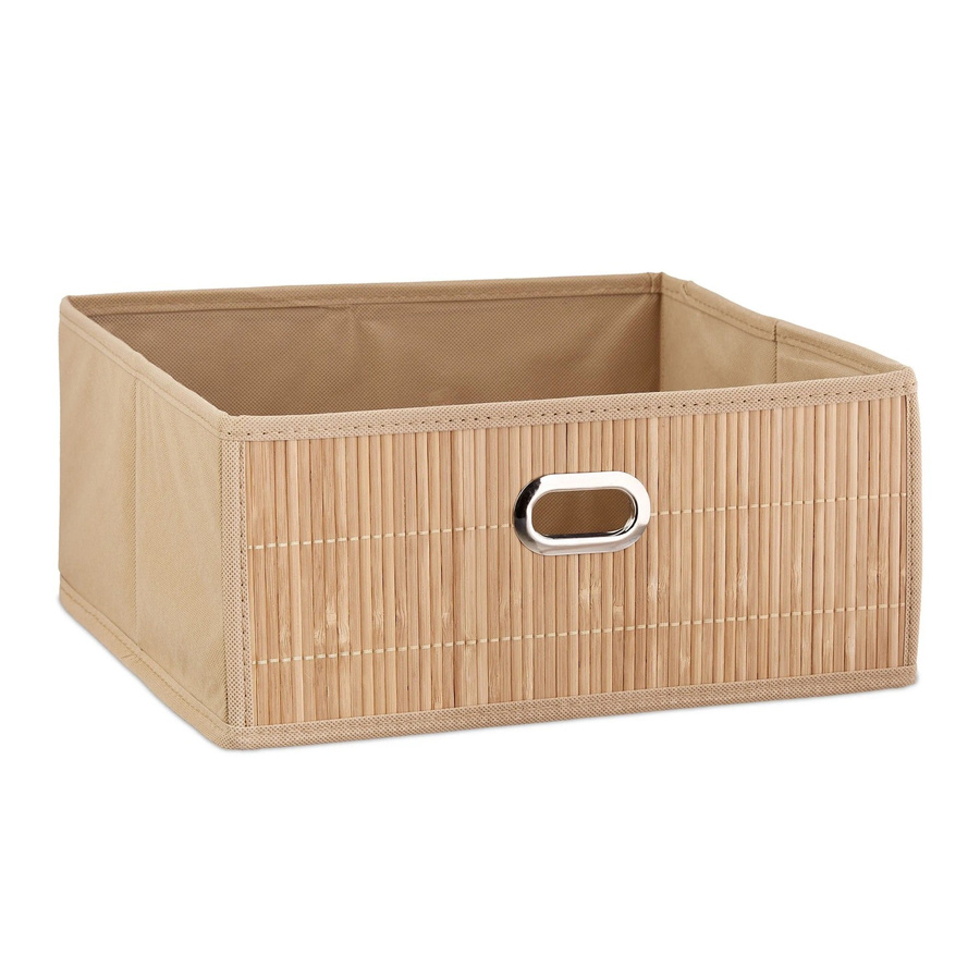 Relaxdays Aufbewahrungskorb aus Bambus in Natur Beige, faltbar, B/T/H: 31 x 31 x 14 cm - Bild 2