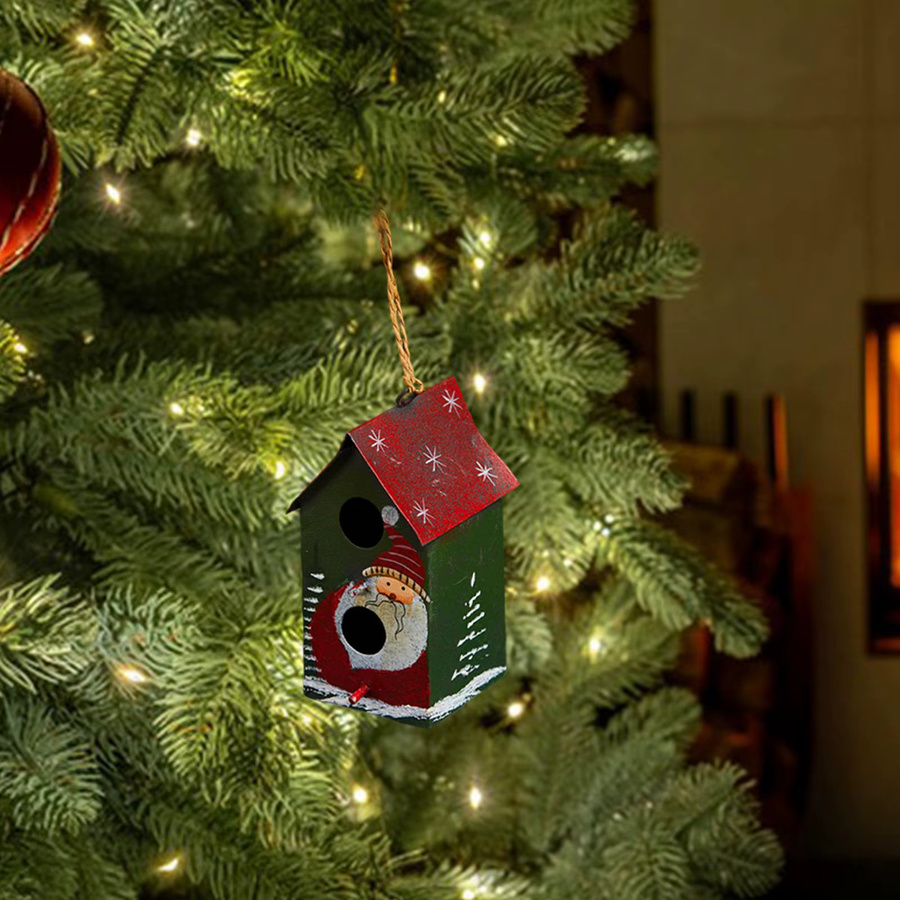 Baoblaze Weihnachtsdekoration Eisen-Anhänger kleines Haus in Multicolour als Ornament für deinen Weihnachtsbaum - Bild 3