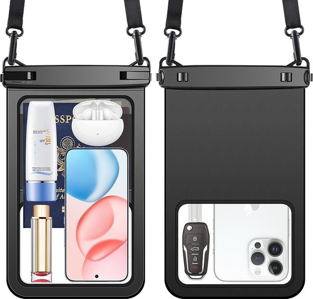 Wasserdichte Handytasche von HAISSKY in Schwarz für iPhone und Samsung Outdoor und Schwimmen - Bild 1