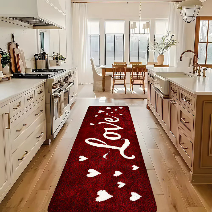 VIKAM Deko-Teppich für Wohnzimmer, Küche und Flur, modern, rot, Breite: 120 cm - Bild 4