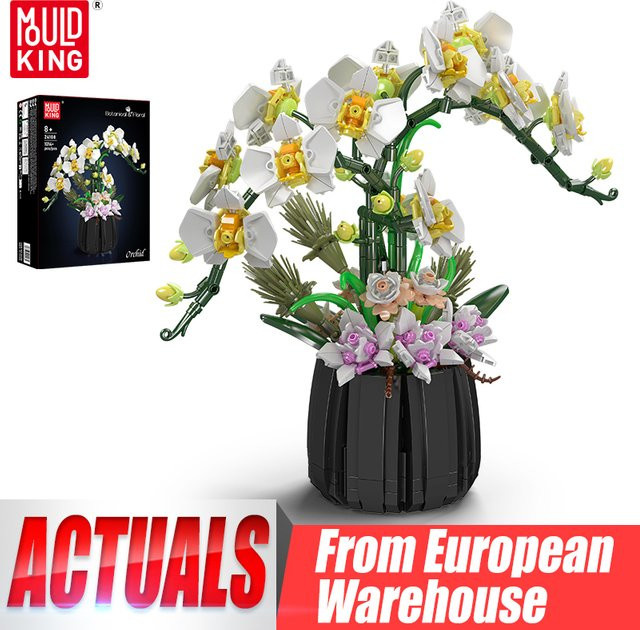 Mould King Weiße Orchideen, Baustein-Set, ab 8 Jahren - Bild 1