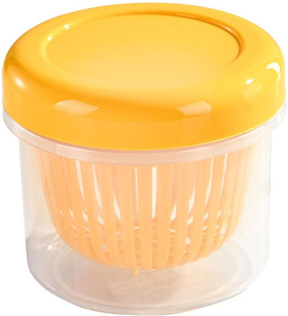 CosyHome Luftdichte und stapelbare Lebensmittelbox mit Abtropffunktion in Gelb - Bild 1