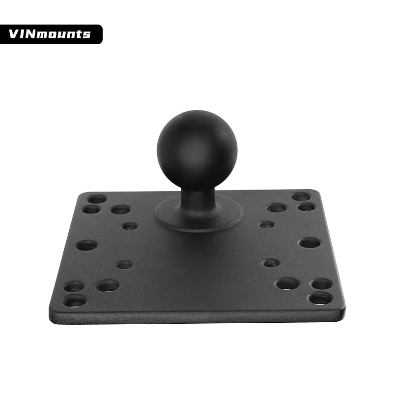 VINmounts 1,5-Zoll-Kugelhalterung mit 100x100mm VESA-Platte und quadratischer Basis für Monitor und TV in Schwarz - Bild 3