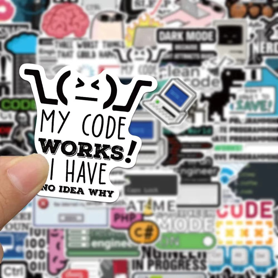 Rspctou Lustige Cartoon Programmieringenieur Aufkleber Java 404 Netzwerkfehler Sticker für Laptop und Koffer in Multicolour - Bild 3