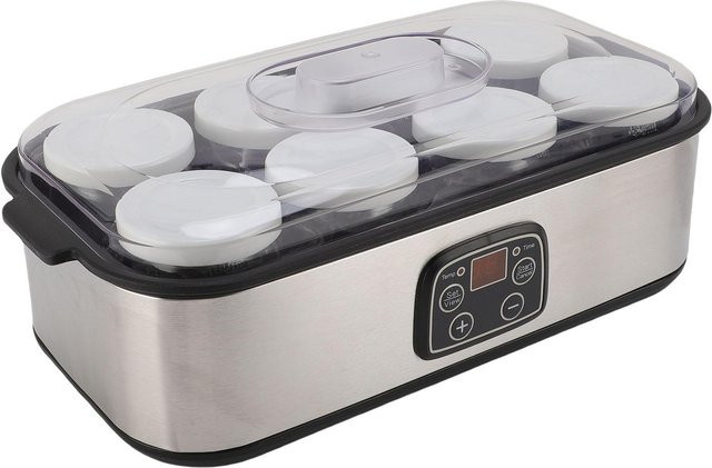 Aimo Automatischer Joghurtbereiter mit LCD-Anzeige und Zeitsteuerung in Silber aus Edelstahl und Glas - Bild 1