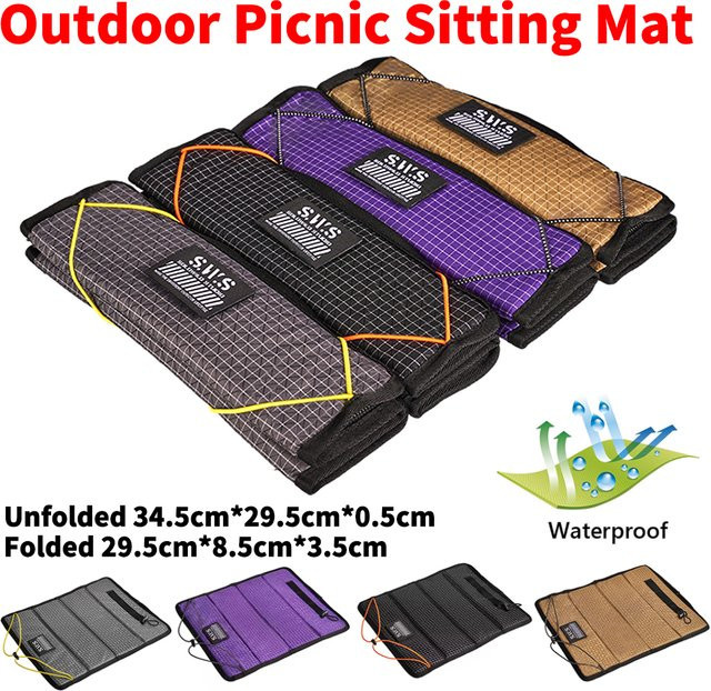 JOCESTYLE Outdoor-Picknick-Sitzmatte in Schwarz, wasserdicht und faltbar, rutschfeste Sitzunterlage für Camping und Strand - Bild 1