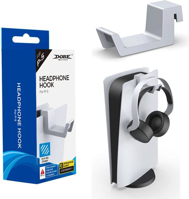 SZKOSTON Kopfhörerständerhalterung für Playstation 5 in Weiß, rutschfester Headset-Aufhänger für dein PS5-Zubehör - Bild 1